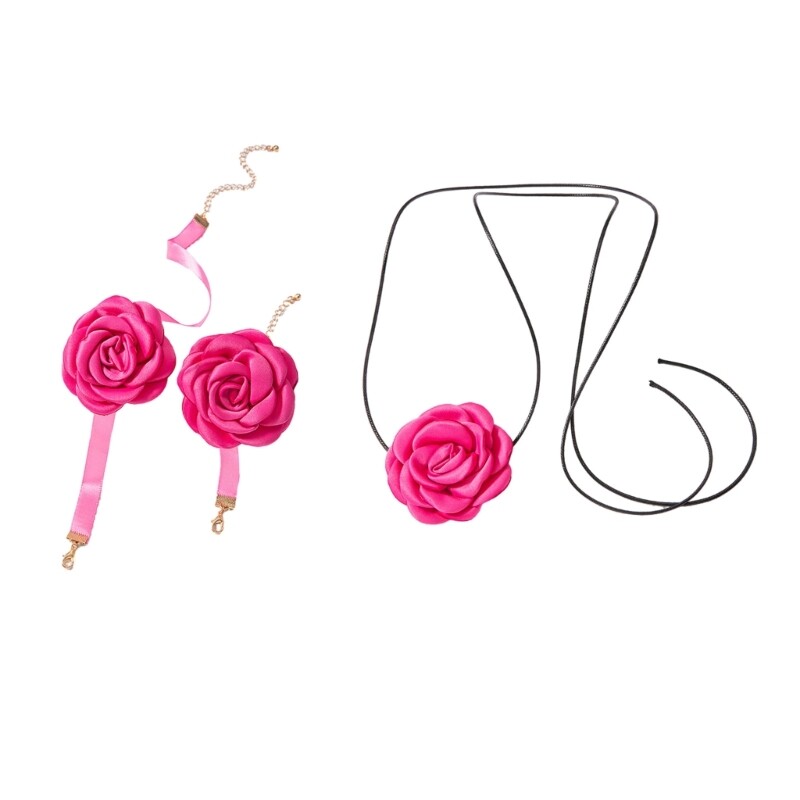 Elegant Flowers Chokers Bracelet Lace up Necklace Fashion Jewelry Clavicle Chain