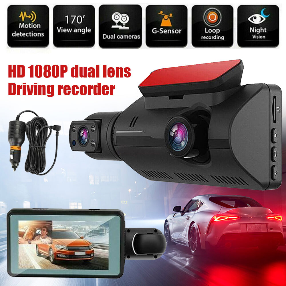 Dual 1080P Dash Cam with G-Sensor Front and Interior Recording  