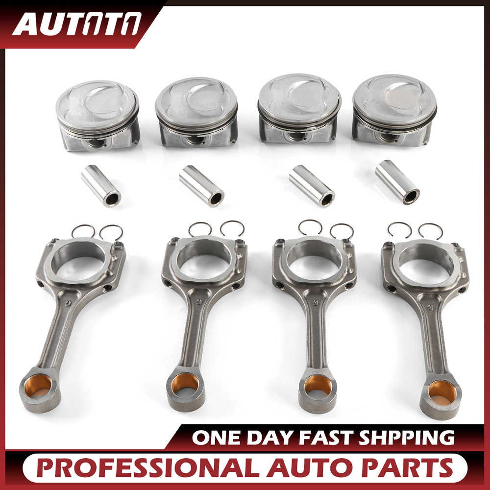 Engine Connecting Rod Piston w/ Rings Kit For Kia Optima Hyundai Sonata 2.4L STD