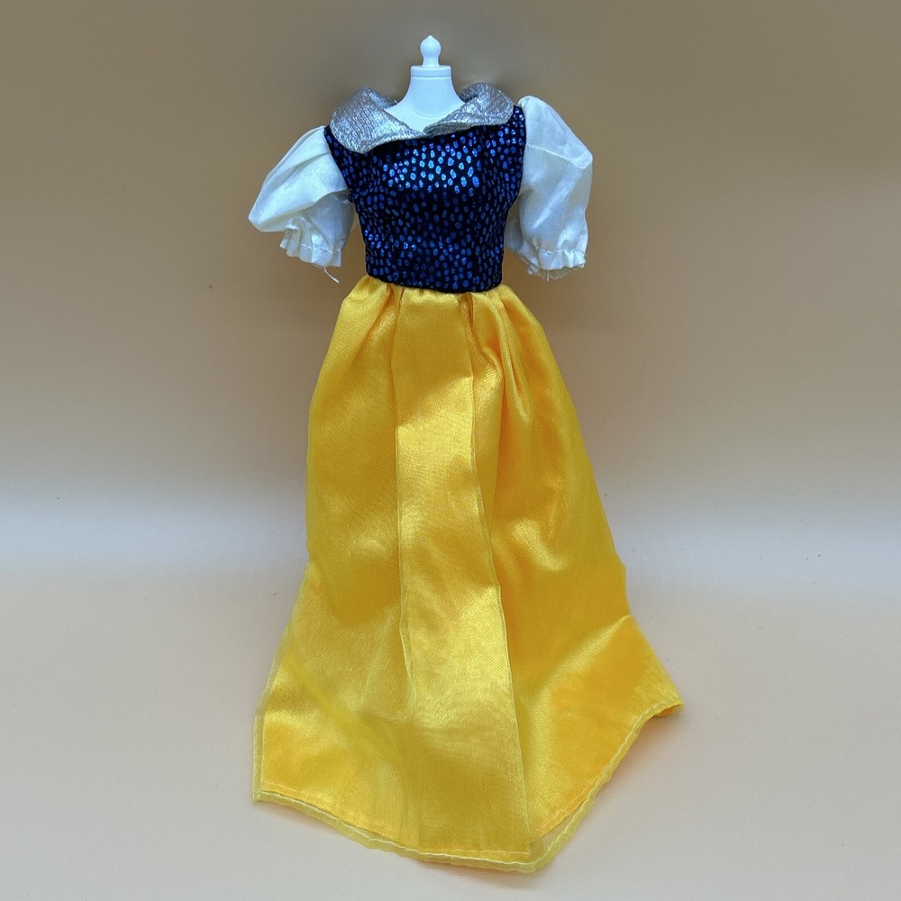 Vintage Barbie Disney Princess Snow White Doll Dress Blue Yellow Gown Rare Collectible
