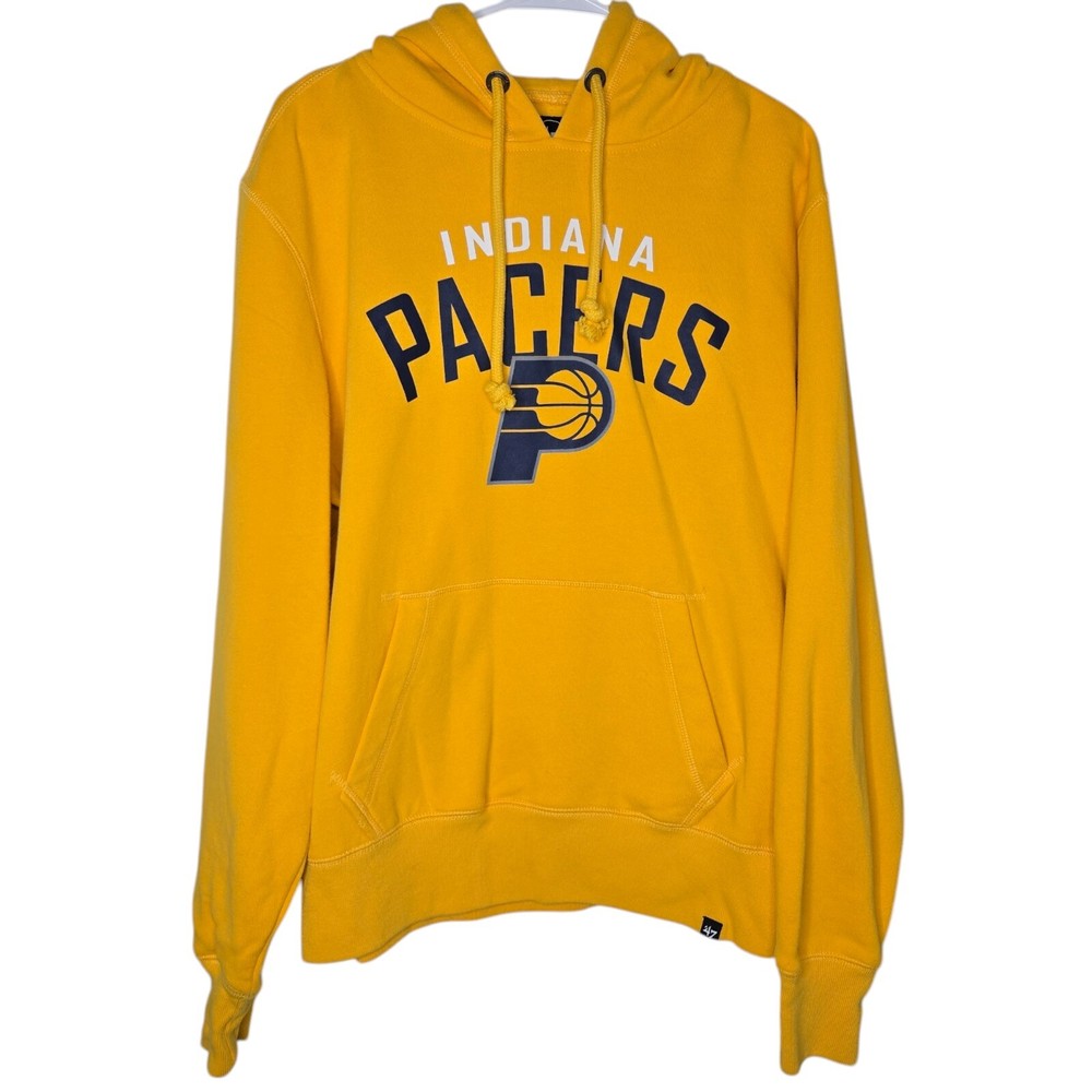 '47 Brand NBA Indiana Pacers Hoodie Sweatshirt Yellow & Blue Size Medium