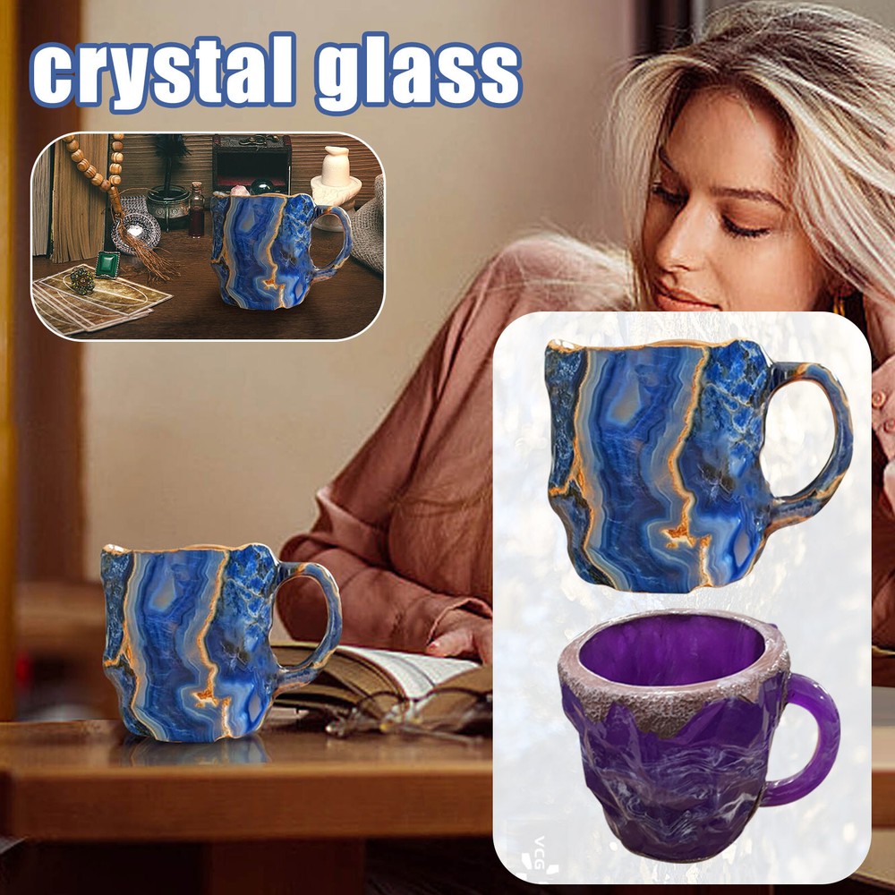 Handmade Mineral Crystal Coffee Cup Elegant Coffee Cup, Translucent Coffee Cup🔥