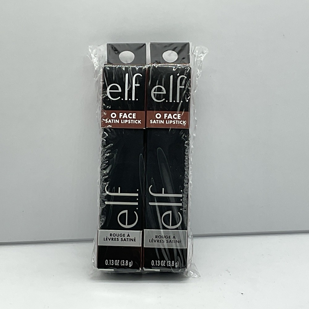2-Pack e.l.f. O Face Satin Lipstick in Drive, 0.13 oz Each