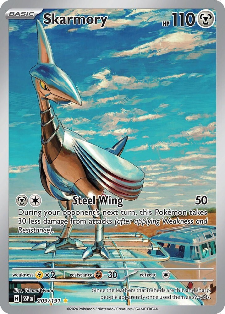 Skarmory 209/191 - Rare - Pokemon Surging Sparks SV8 NM