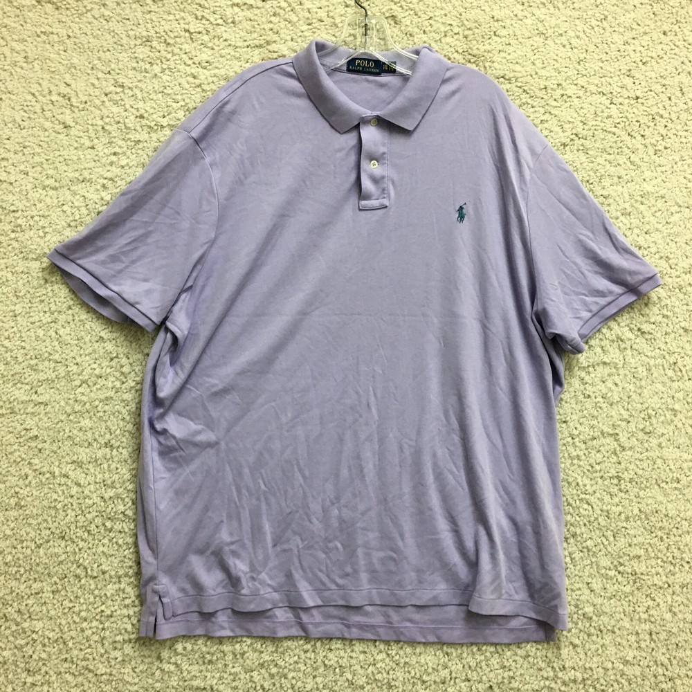 Polo Ralph Lauren Shirt 2XL Adult Purple Short Sleeve Pony Logo Golf Mens XXL