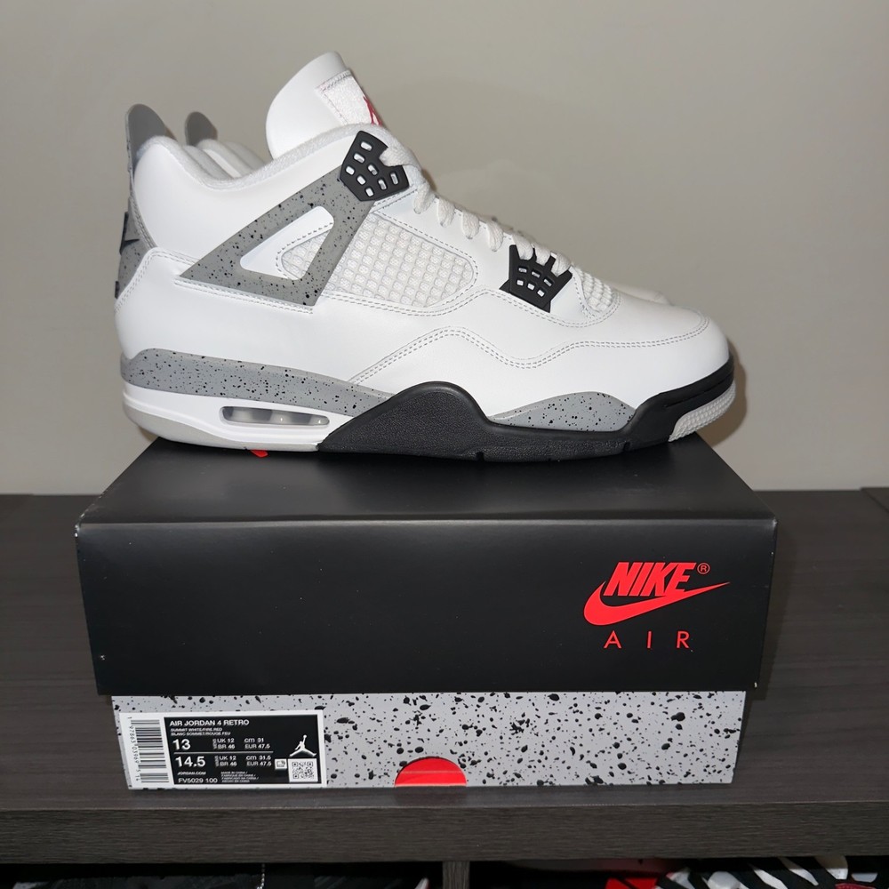 Size - 13 Jordan 4 White Cement (2025) FV5029-100 (NEW)