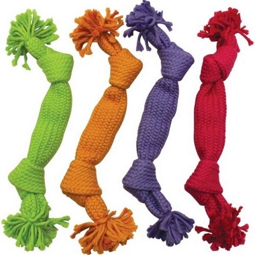 Spot Super Squeak Rope 14 Inches; Assorted  by Pup Ice