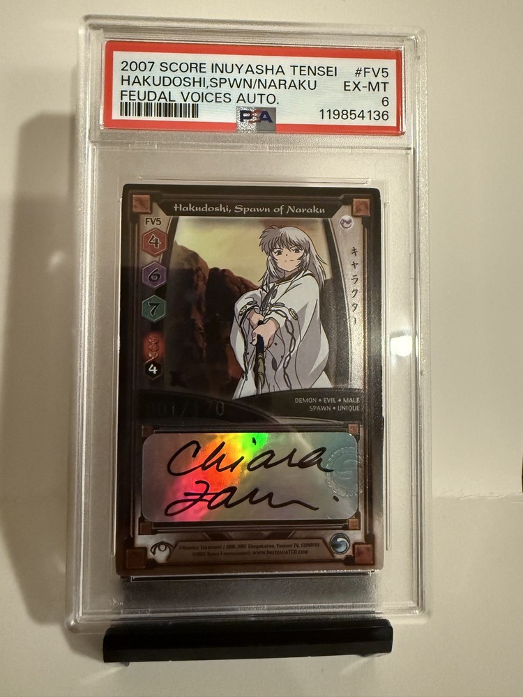 InuYasha TCG - FV5 Hakudoshi Signed Autograph - PSA 6 - #1/170 Bookend
