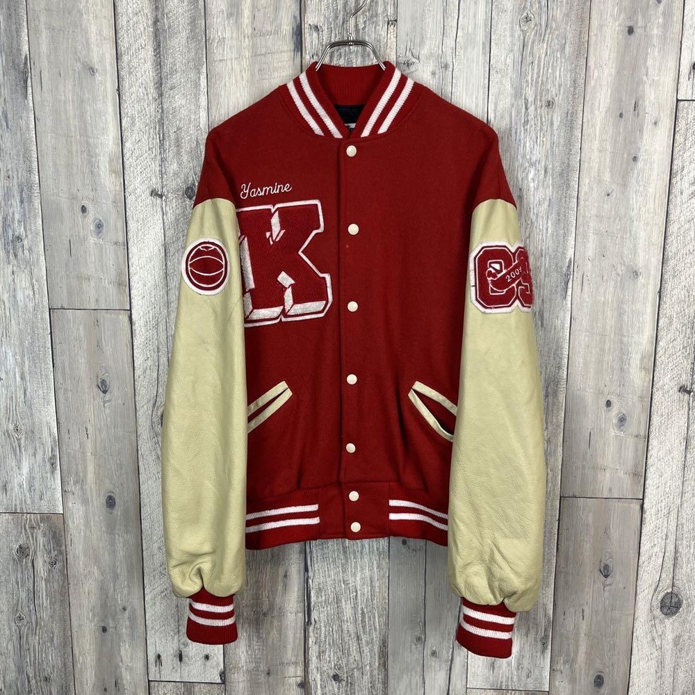 Old Meca Leather Stadium Jacket Made in USA, Size L, Vintage Outerwear