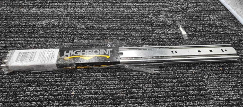 Highpoint 3J01 22-Inch Full Extension Side Mount Drawer Slide Assembly