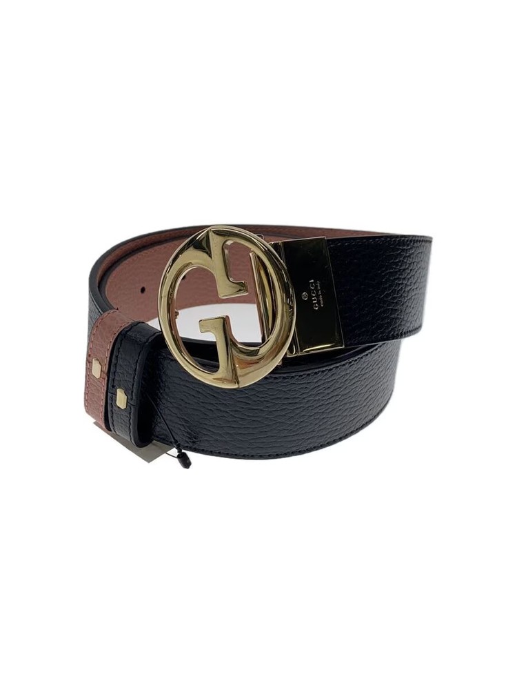 GUCCI Black Plain Leather Belt for Men - 450000 Yen