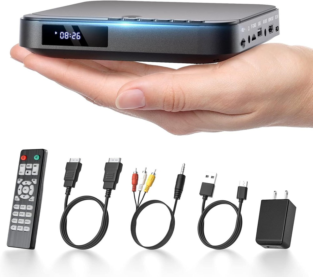 Mini DVD Player 1080P HD Compact HDMI All Region Free for TVs