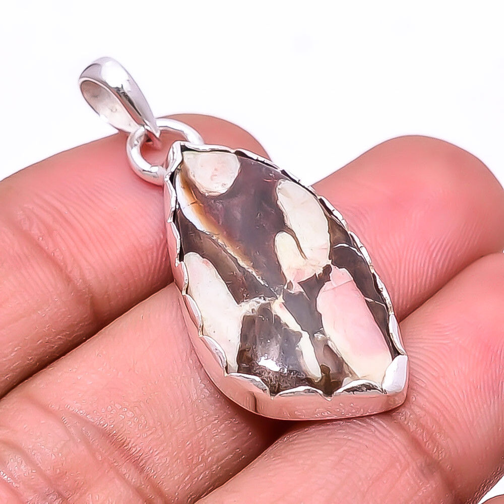 Petrified Peanut Wood Jasper -Australia 925 Sterling Silver Pendant 1.56