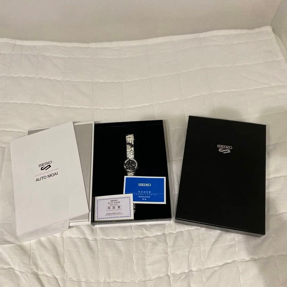 SEIKO AUTO MOAI SBSA123 Limited Box 42 5mm Stainless Steel Collab Edition