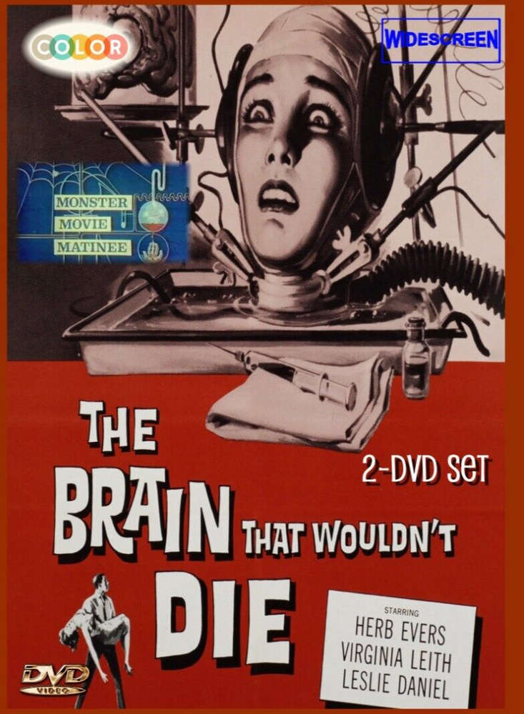 BRAIN THAT WOULDN'T DIE  1962  2-DVD set  WIDESCREEN Color Monster Movie Matinee