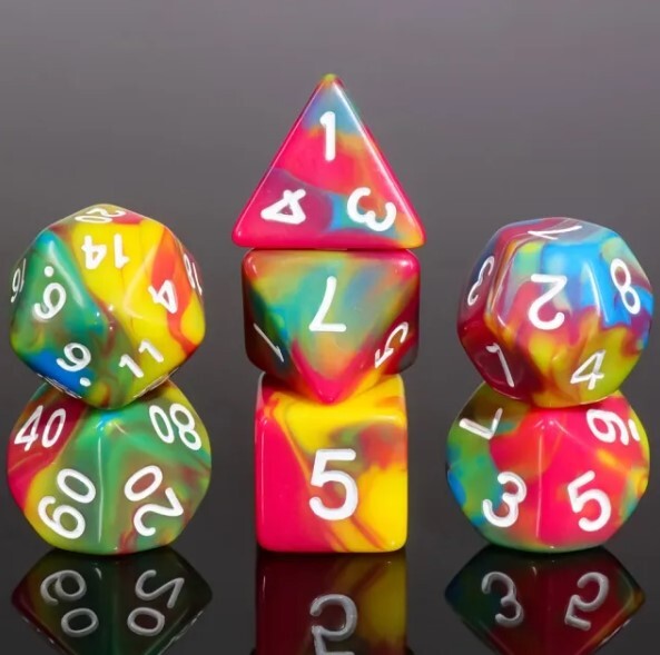 Galactic Dice Premium Dice Sets - Rock Candy Acrylic Set of 7 Dice
