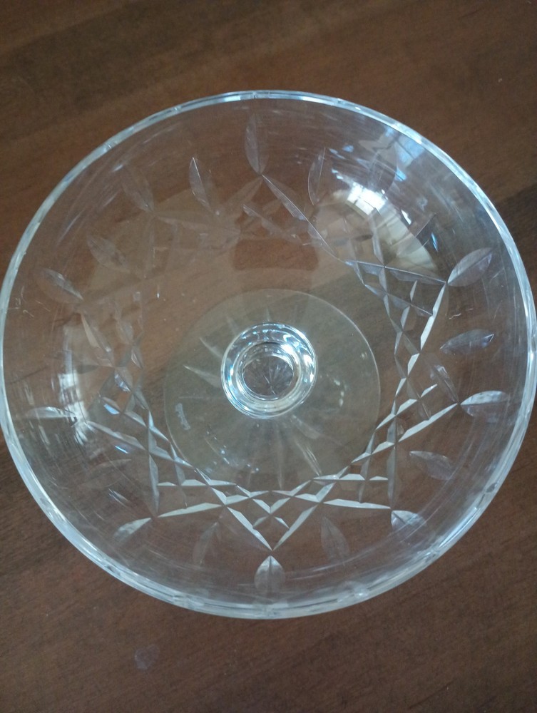 Vintage Waterford Cut Crystal Lismore Open Candy Dish pedestal Compote