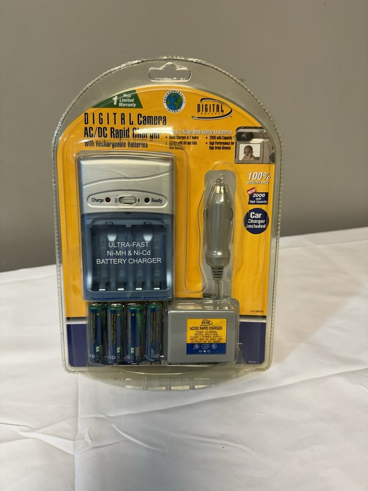 DIGITAL CAMERA, AC/DC RAPID CHARGER, RECHARGEABLE BATTERIES & CAR CHARGER, NEW