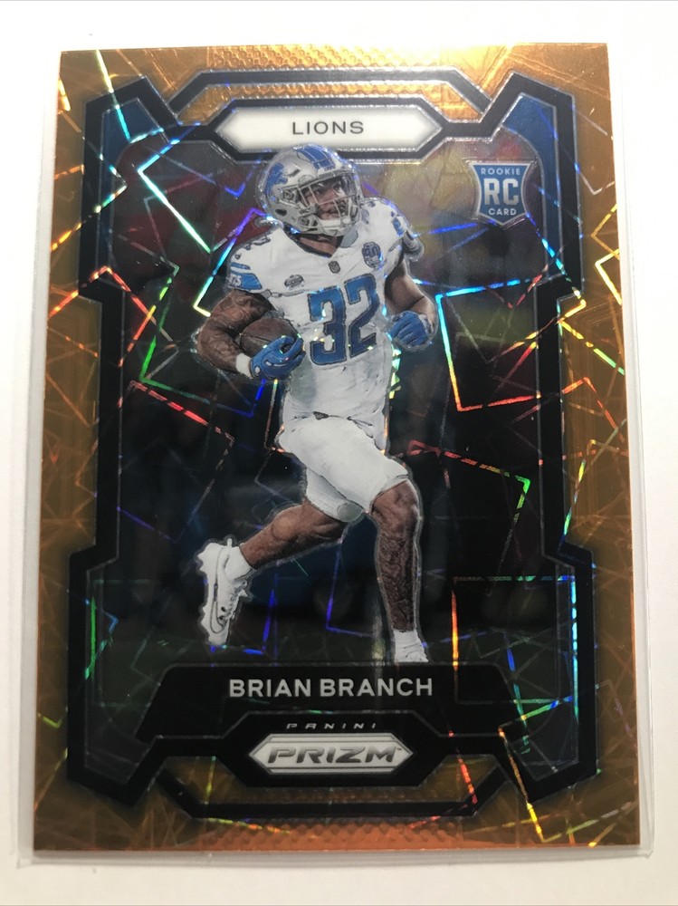 Brian Branch 2023 Panini Prizm #328 ROOKIE RC ORANGE LASER SP DETROIT LIONS
