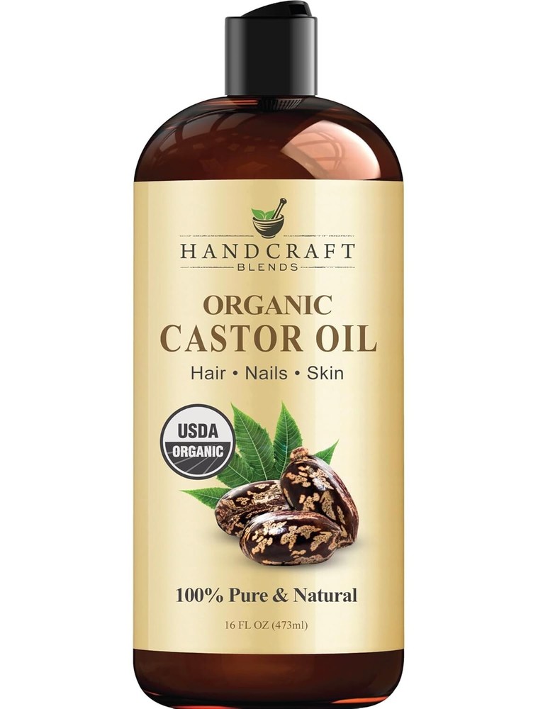 Cold-Pressed Organic Castor Oil in PLASTIC Bottle  16 Fl Oz  100% Pure & Nature