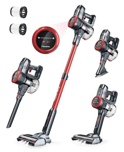 FABULETTA Cordless Vacuum with LED Display, Brushless Motor, 50 Max Suction Power