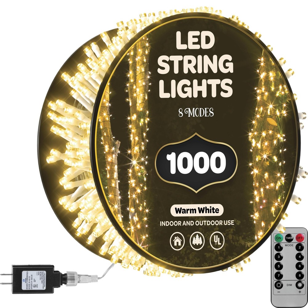SEWANTA 1000 LED Warm White Christmas Lights 400ft Outdoor String Lights