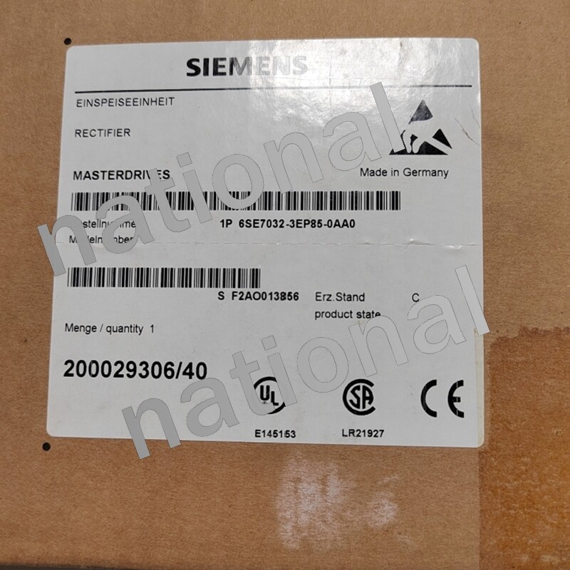 6SE7032-3EP85-0AA0 Siemens Servo Rectifier Unit Brand New DHL Express shipping