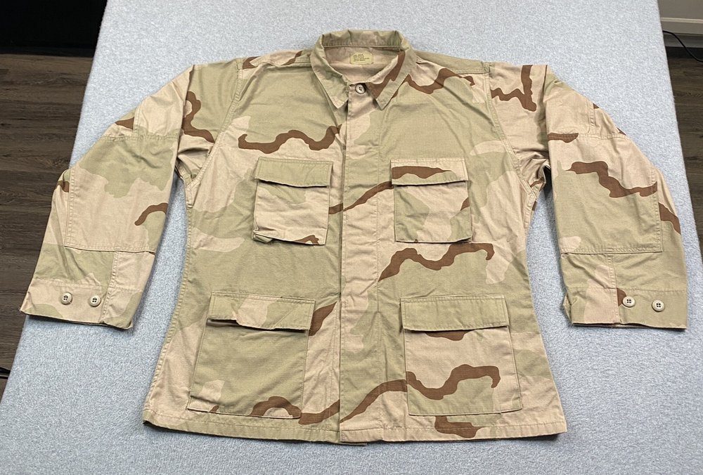 US Military Jacket Mens Large Combat Coat Desert Camo Pattern Uniform Ripstop