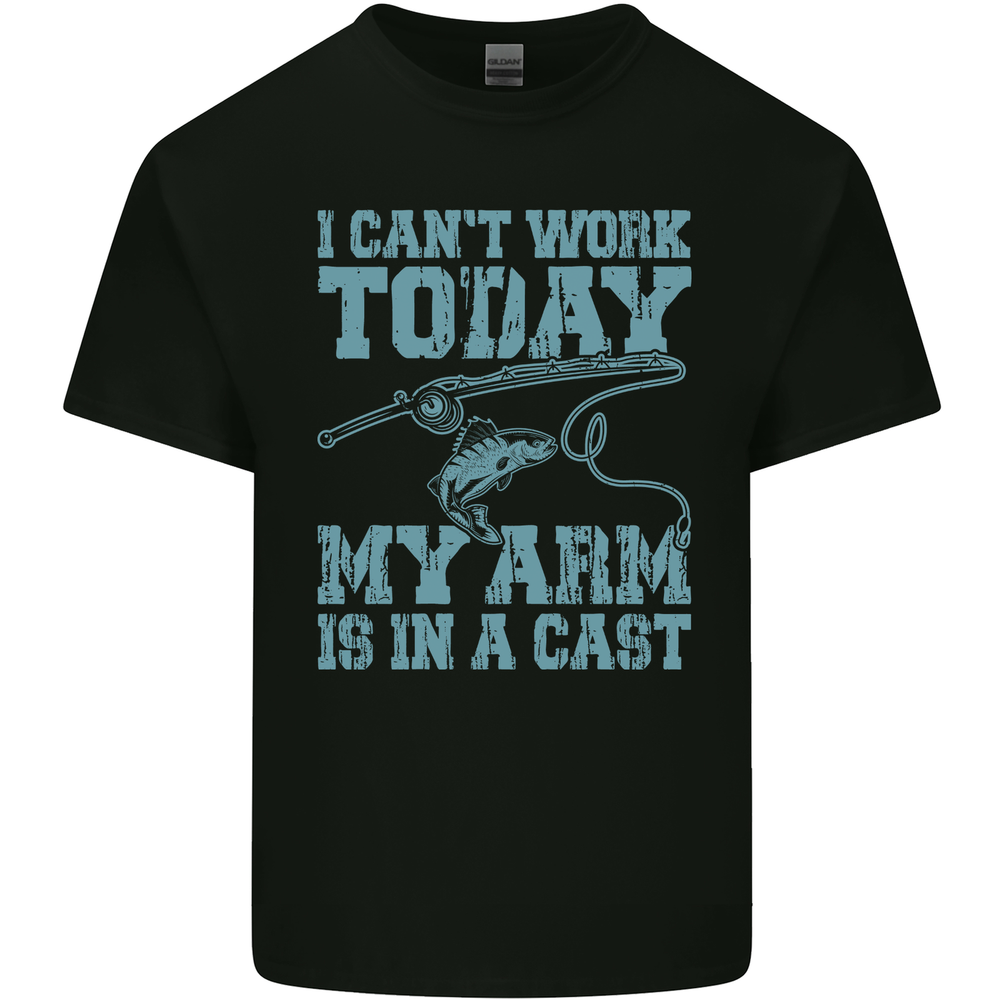 My Arm is in a Cast Funny Fishing Fisherman Mens Cotton T-Shirt Tee Top