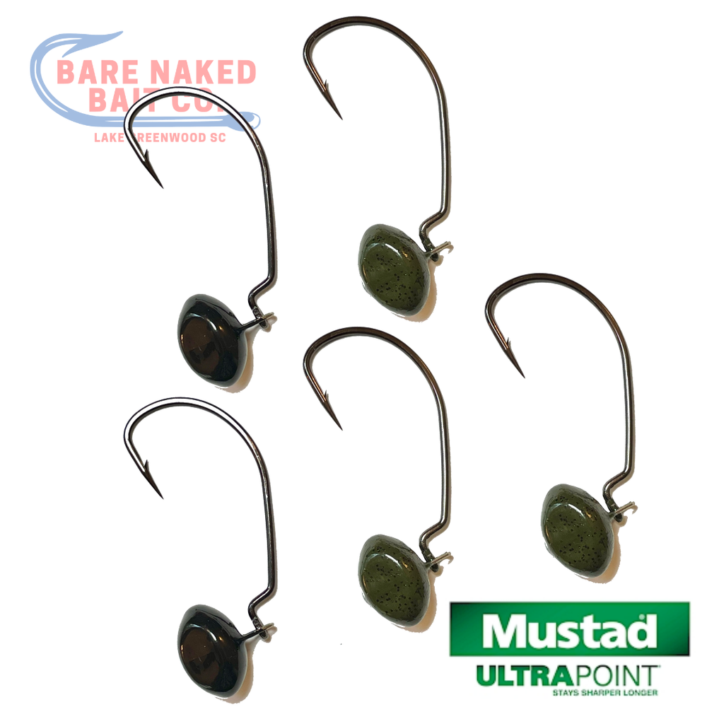 10 Pack Wobble Head Swing Head Biffle Football Jig 4/0 Mustad
