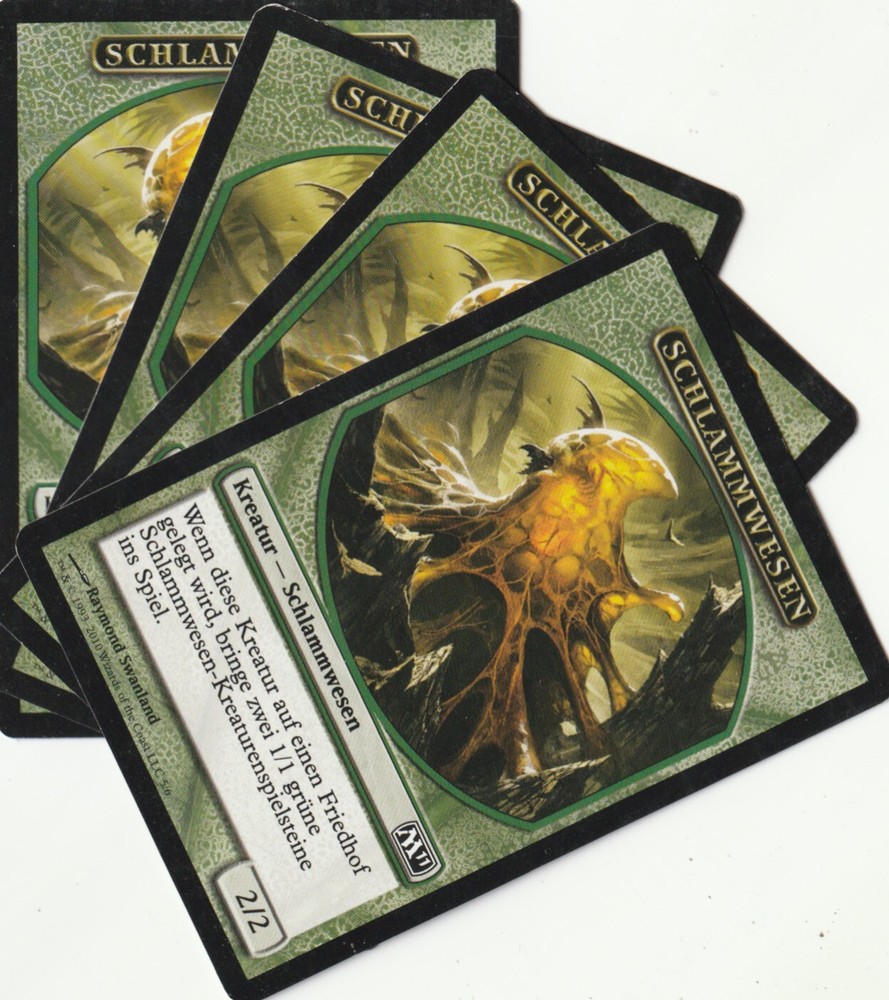 4 MTG Schlammsesen Green Creature Token Playset - Top Condition