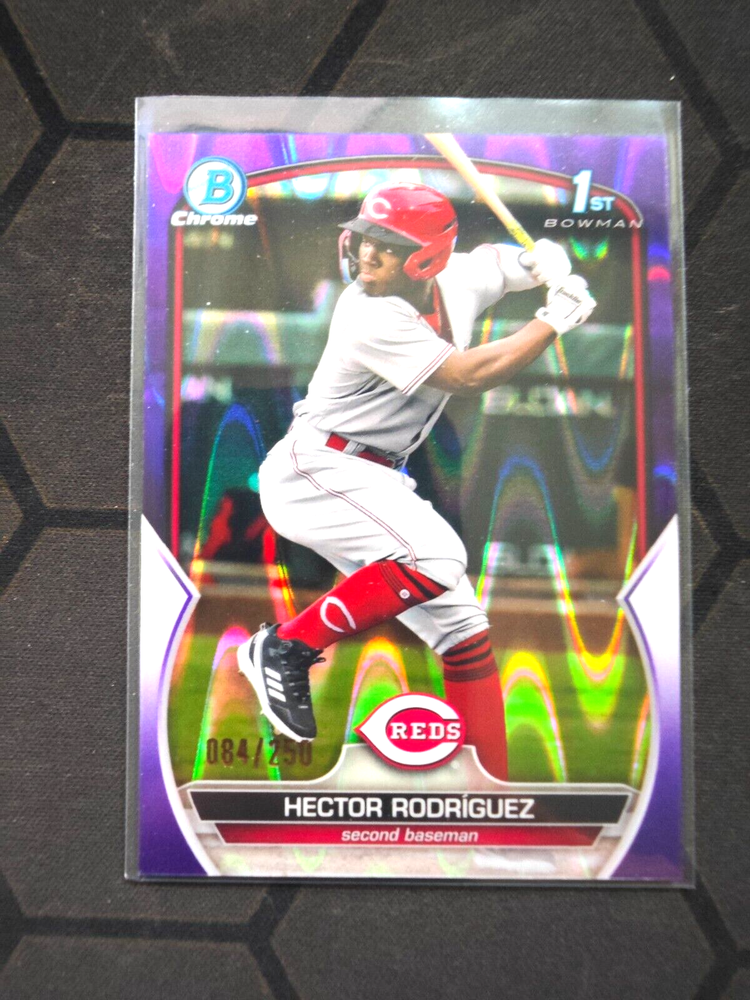 2023 Bowman Chrome Baseball Purple Raywave 1st RC Hector Rodriguez 84/250