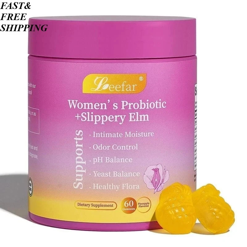 NEW 1PCS Women's Probiotic Slippery Elm Pineapple 60 gummies Tropical Pineapple