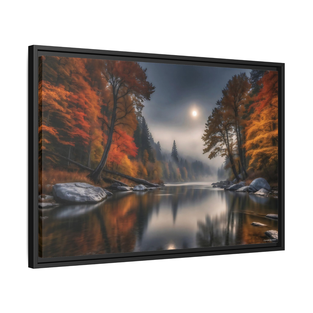 Moody River Forest Landscape Framed Canvas Print Nature Wall Art Home Decoration
