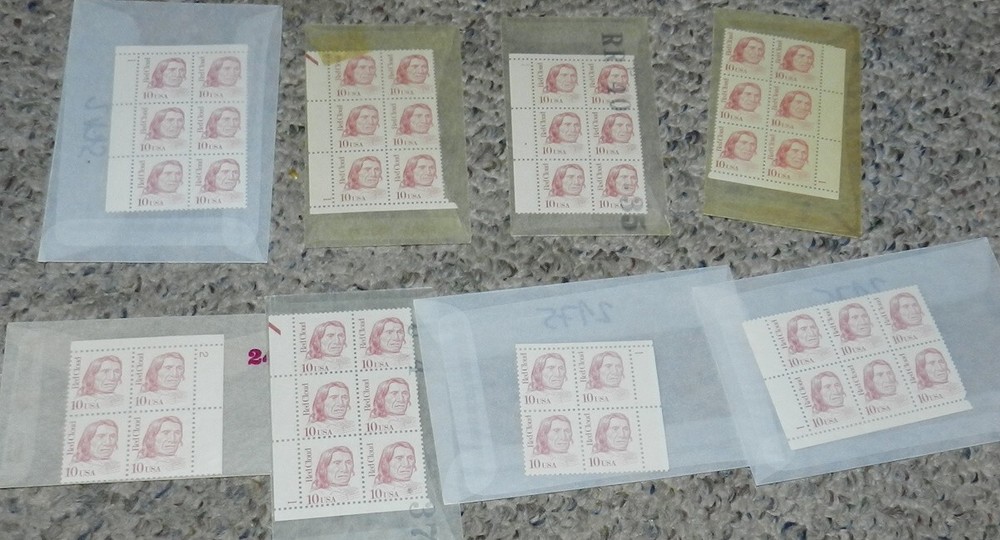 Unused Stamp lot of 8 Scott #2175 Red Cloud - 10 cent Plate Blocks