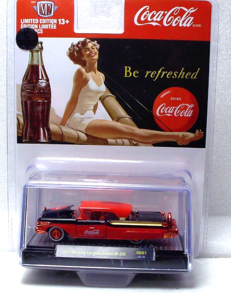 M2 Machines Red Chase Coca Cola 1957 Mercury Turnpike Cruiser M-335 1:64 Diecast