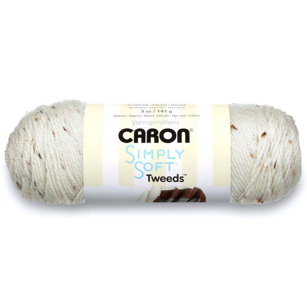 Spinrite Caron Simply Soft Tweeds Yarn Off White Pack of 1 Skein