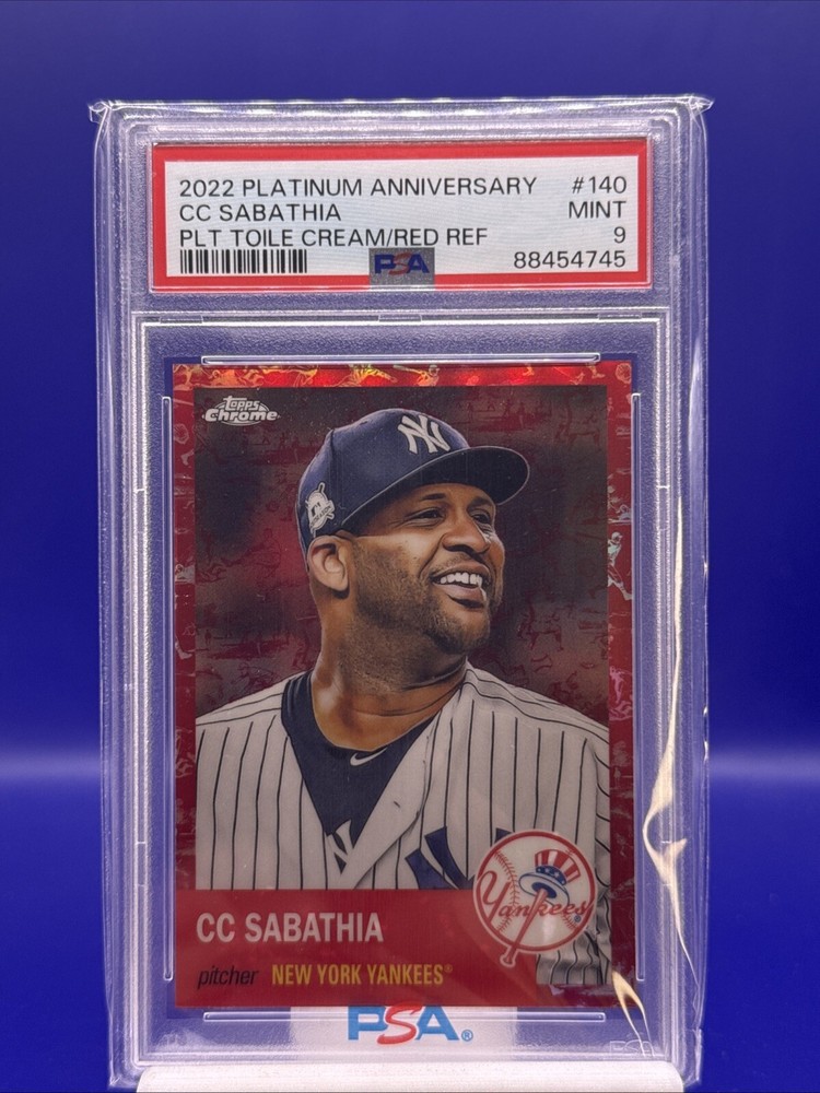 2022 Toile CC Sabathia Cream Red Refractor 3/5 PSA 9 Future HOF