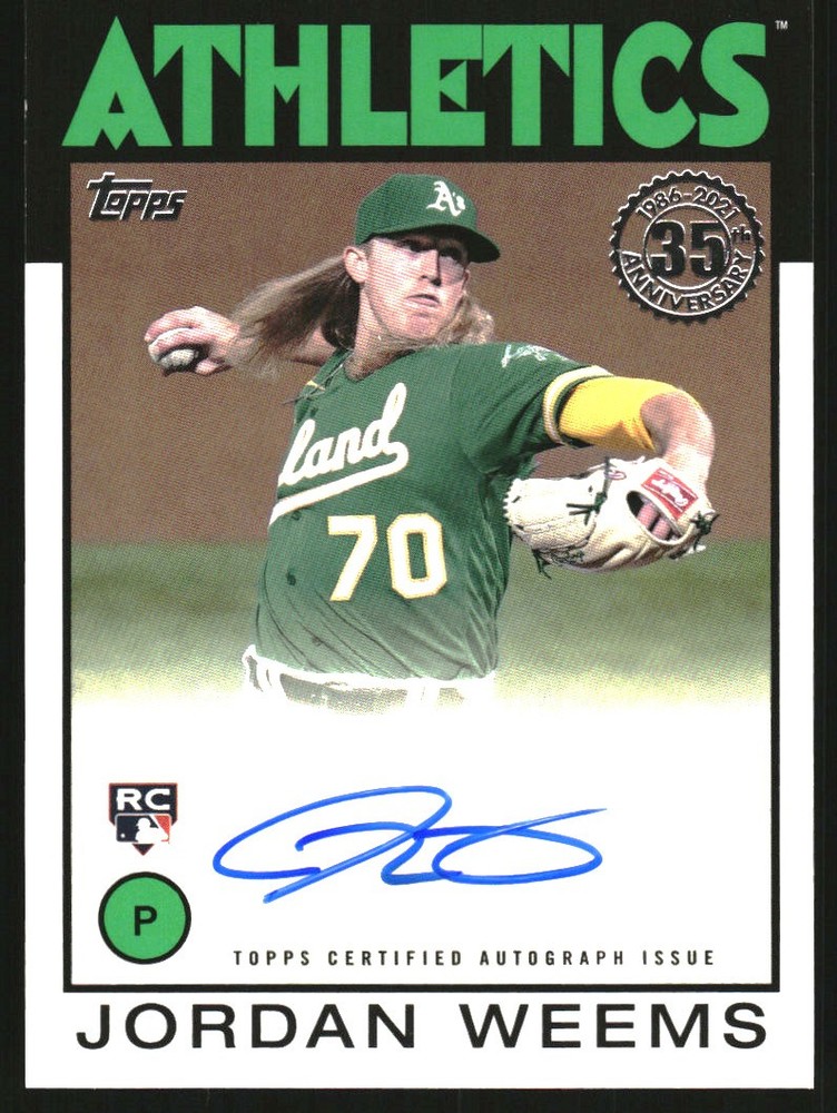 2021 Topps Update '86 Topps Autographs #86BJWE Jordan Weems