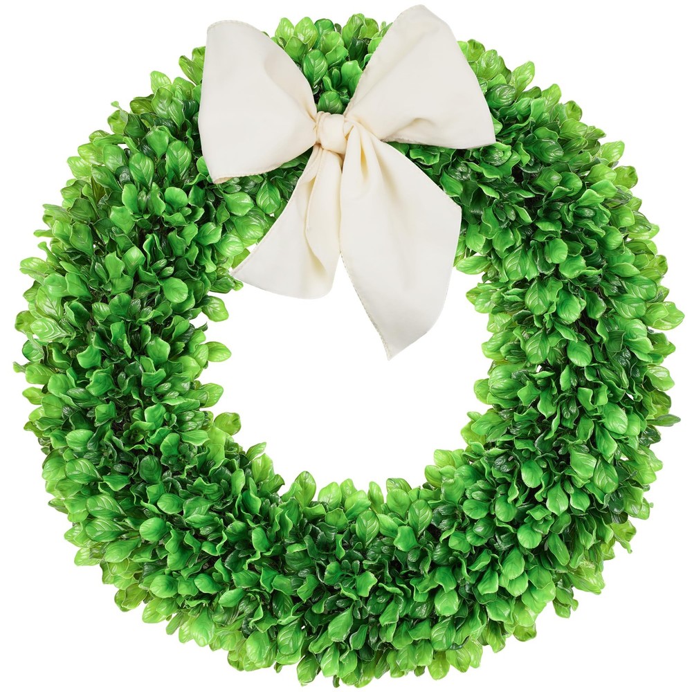 24 Inch Large Boxwood Wreaths, Spring Summer Greenery Wreath for Front Door, ...