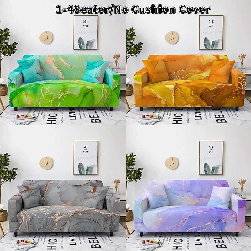 Abstract Marble Sofa Cover Stretch Sofa Slipcovers Armchairs Covers Protector