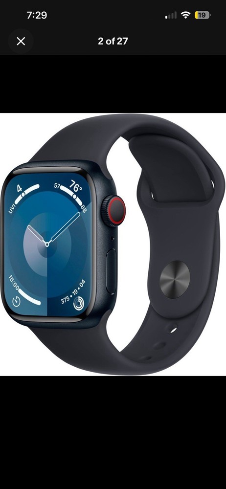 Apple Watch Series 9 45mm Aluminum Case with Sport Band - Midnight (GPS