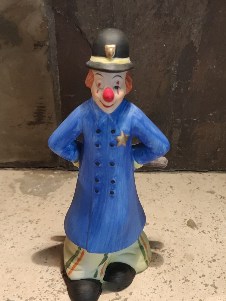 Vintage Fireman Policeman Clown Seymour Mann Porcelain 7-inch Figurine