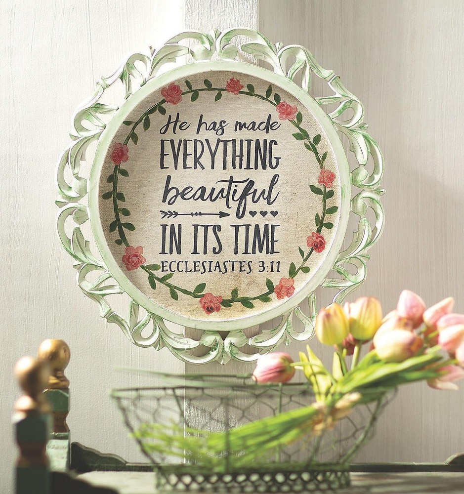 He Has Made Everything Beuatiful Bible Quote Vintage Style Wall Art 15.5