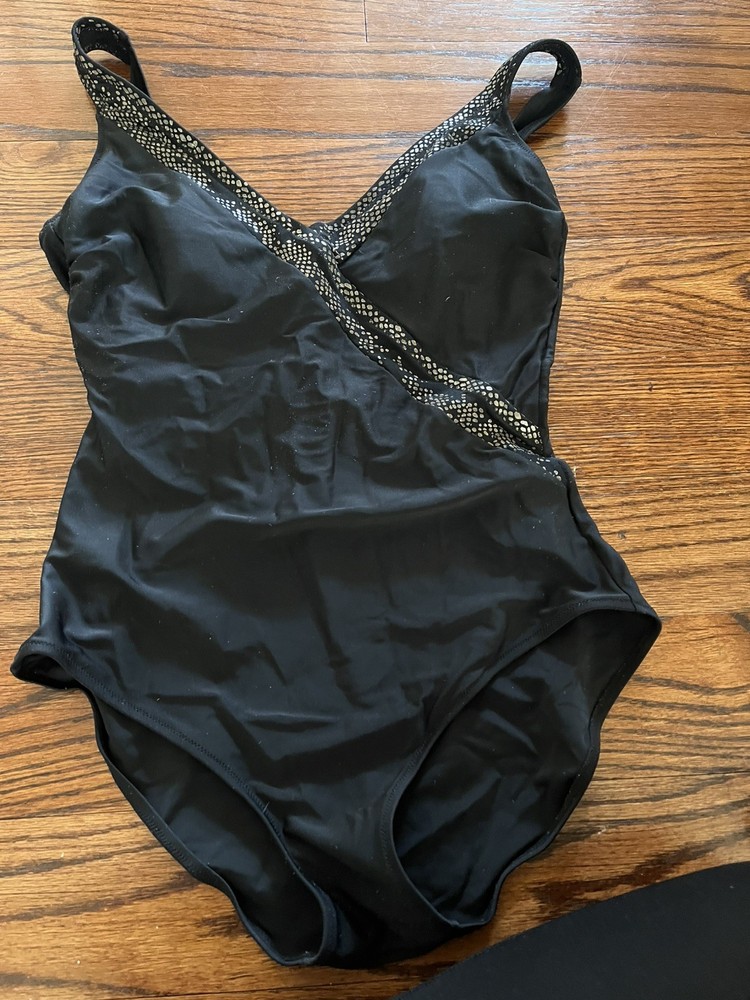 Gottex Women's One-Piece Swimsuit Size 14 Black
