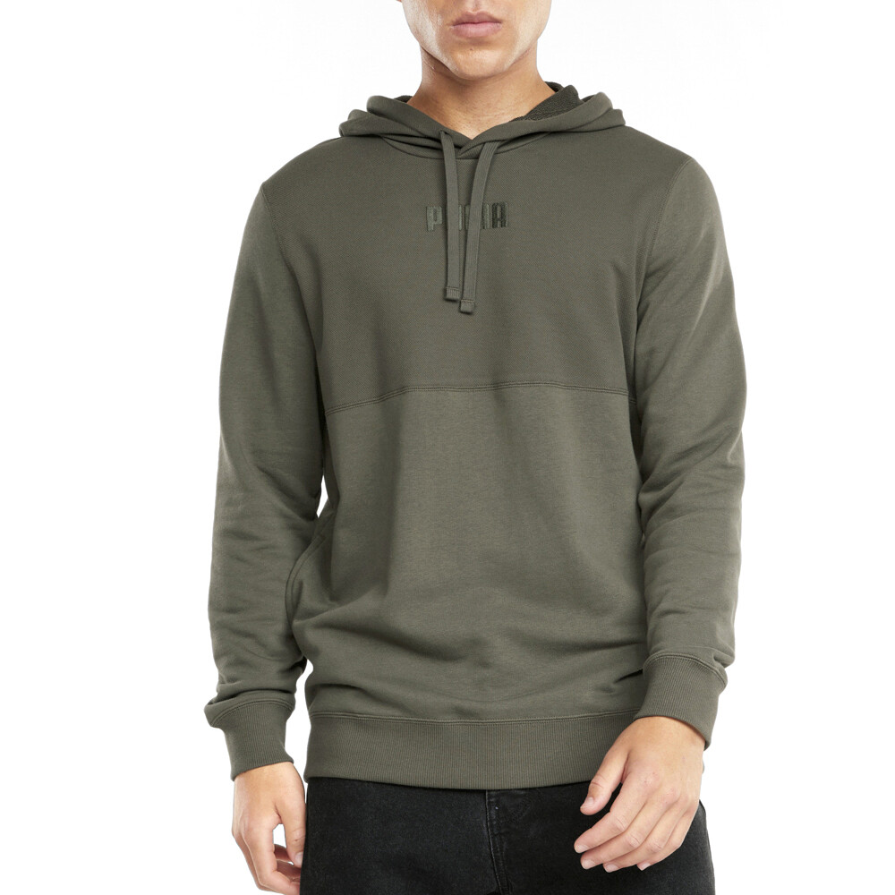 Puma Modern Basics Hoodie Mens Green Casual Outerwear 589348-44