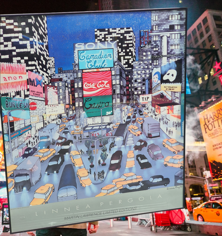 Sign of the Times Linnea Pergola New York Times Square Limited Ed Poster Signed