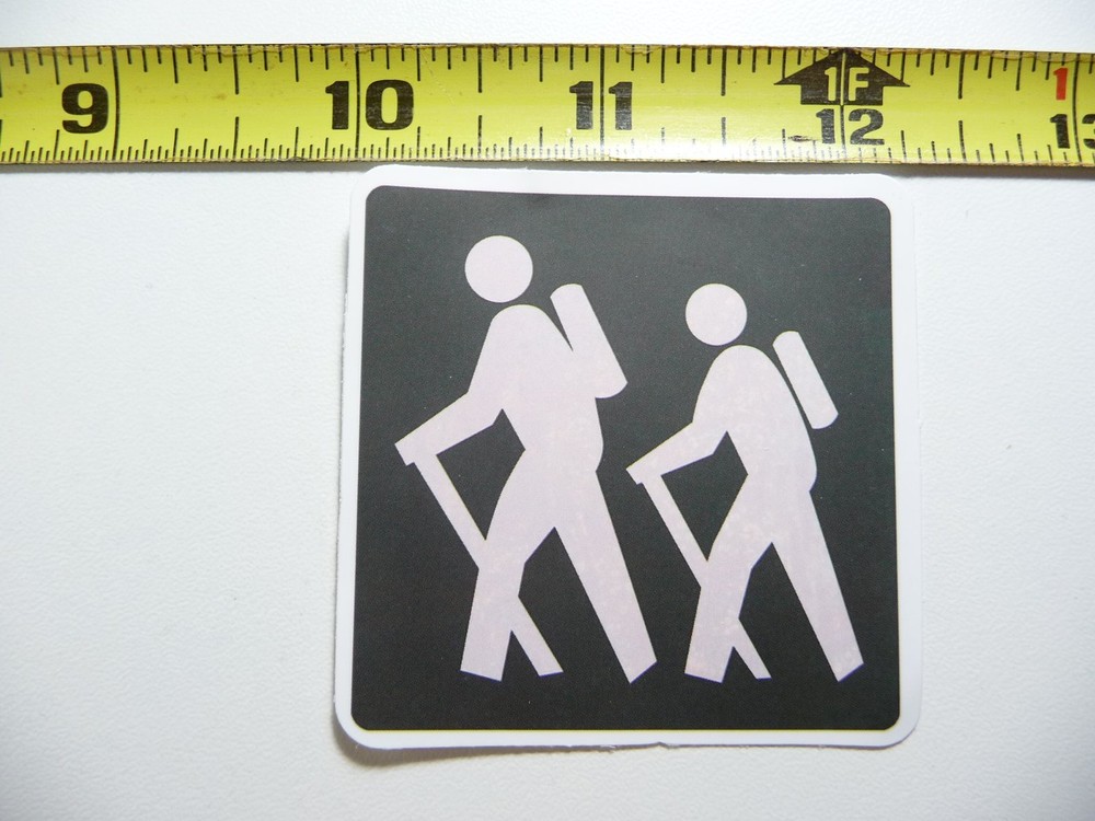 COUPLE HIKING ICON SIGN DECAL STICKER CAMPING TRAVEL VACATION