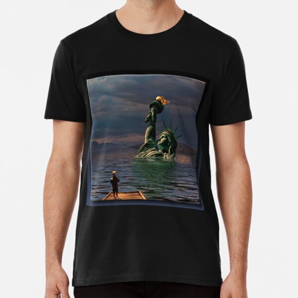 Fishin' With Lady Liberty Premium Design For Men Women T-Shirt S-5XL