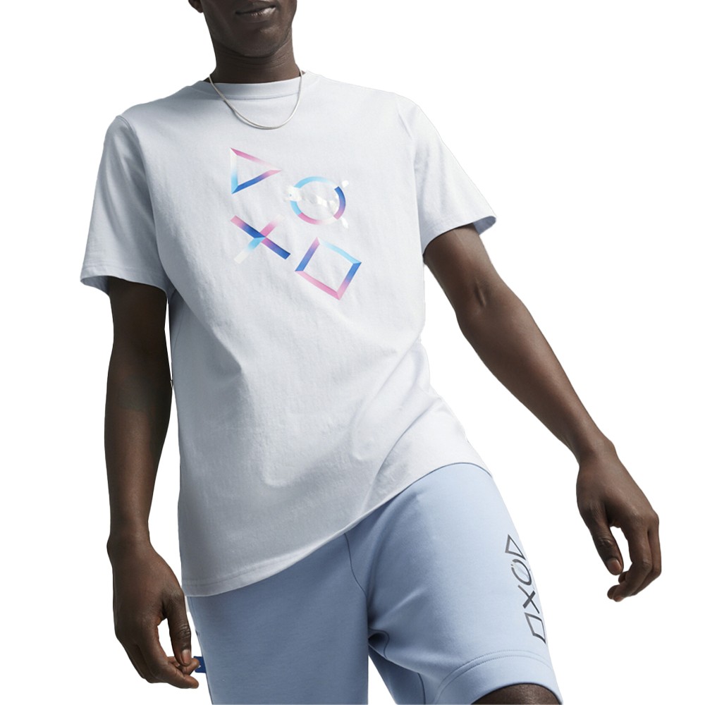 PUMA  X Playstation Graphic Crew Neck Short Sleeve T-Shirt Mens Grey Casual Tops